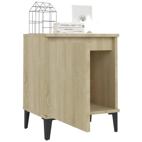 Comodino con Gambe in Metallo Rovere Sonoma 40x30x50 cm - Foto 7