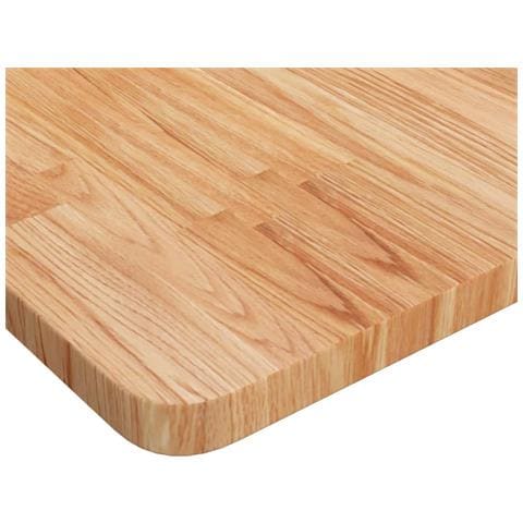Piano Tavolo Quadrato Marrone Chiaro 70x70x2,5 Rovere Trattato - Foto 2