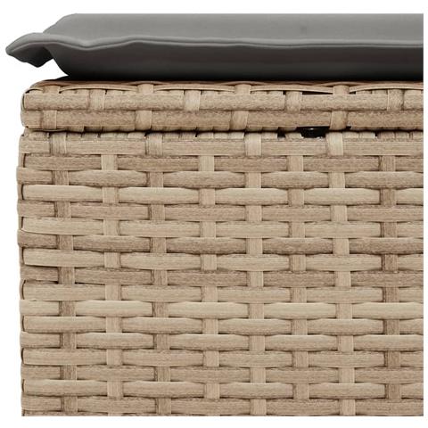 Sgabello Giardino Con Cuscino Beige 55x55x37 Cm In Polyrattan - Foto 2