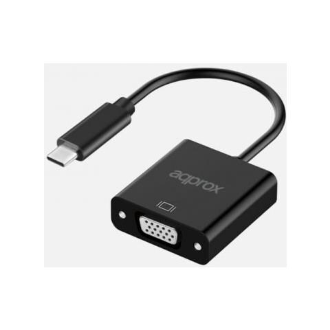 Approx APPC50 cavo e adattatore video 0,13 m USB tipo-C VGA Nero - Foto 1
