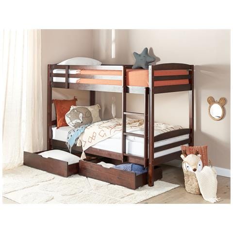 Set Di 2 Cassetti Contenitori Per Letto Legno Di Pino Rumilly Marrone Scuro - Foto 1