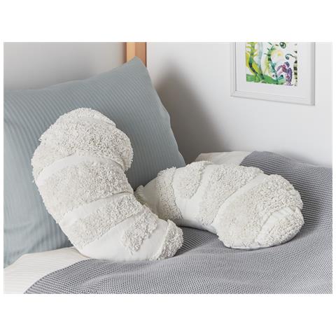 Set Di 2 Cuscini Snowdrop Cotone 40 X 25 Cm Bianco - Foto 1