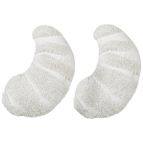 Set Di 2 Cuscini Snowdrop Cotone 40 X 25 Cm Bianco - Foto 2