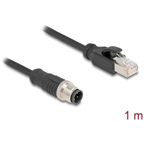 Cavo M12 codificato D a 4 pin maschio per RJ45 maschio PVC 1 m - Foto 3