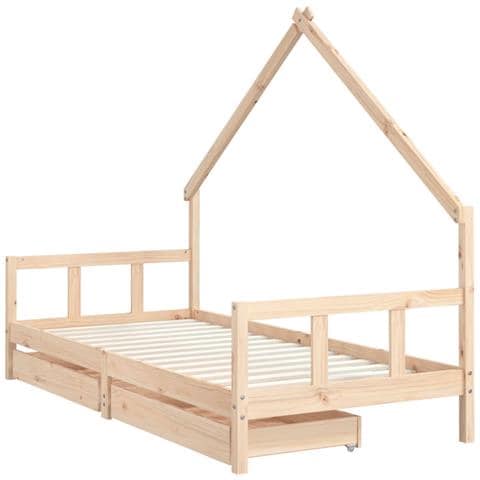 Giroletto Bambini con Cassetti 90x200 cm Legno Massello di Pino - Foto 3