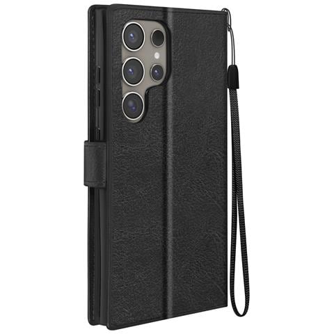 Custodia Per Samsung S24 Ultra Portafoglio Funzione Supporto E Cordino, Nero - Foto 1