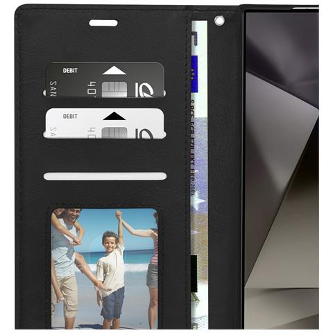 Custodia Per Samsung S24 Ultra Portafoglio Funzione Supporto E Cordino, Nero - Foto 5