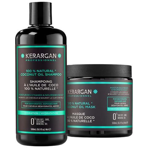 Duo Idratante Shampoo & Maschera All'olio Di Cocco Per Capelli Disidratati E Danneggiati - Nutre & Rivitalizza - Senza Solfati, Ogm, Silicone, Olio Minerale - 2x500ml - Foto 1