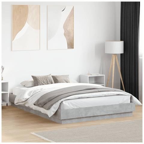 Giroletto Con Luci Led Grigio Cemento 150x200 Cm - Foto 1