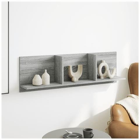 Mobile A Parete 100x16,5x30 Cm Grigio Sonoma In Truciolato - Foto 3