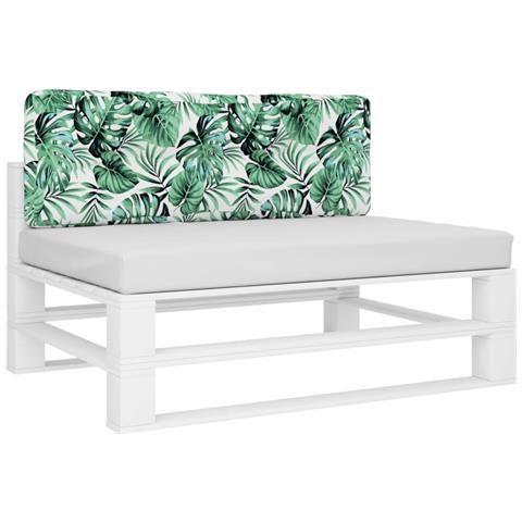 Cuscino Per Pallet Motivo A Foglie 120x40x12 Cm Tessuto - Foto 3