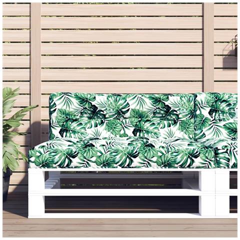 Cuscino Per Pallet Motivo A Foglie 120x40x12 Cm Tessuto - Foto 1