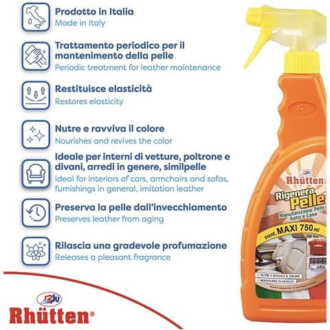 Rigenera Pelle Ecopelle Interni Auto e Casa Detergente Profumato 750ml - Foto 2