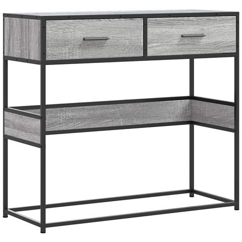 Tavolo Consolle Rovere Sonoma 90x35x80 Cm In Legno Multistrato - Foto 2