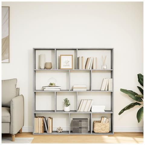 Libreria Grigio Cemento 132x29x141,5 Cm In Legno Multistrato - Foto 3