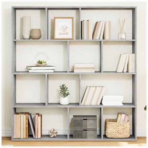 Libreria Grigio Cemento 132x29x141,5 Cm In Legno Multistrato - Foto 1