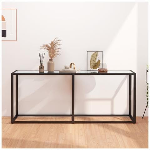 Tavolo Consolle Trasparente 180x35x75,5 Cm In Vetro Temperato - Foto 7