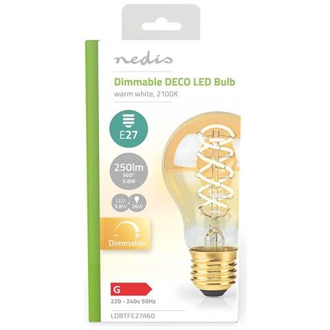 Lampadina A Filamento Led E27 A60 3,8w 250lm 2100k Dimmerabile Vintage, Oro - Foto 2