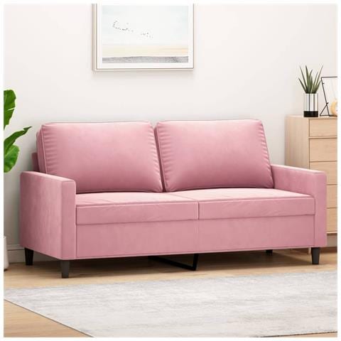 Divano a 2 Posti Rosa 140 cm in Velluto - Foto 2