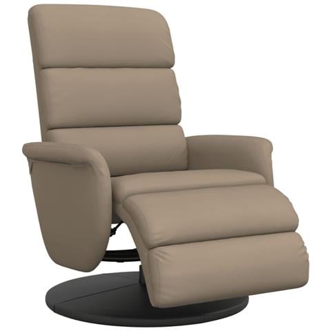 Poltrona Reclinabile con Poggiapiedi Cappuccino in Similpelle - Foto 1