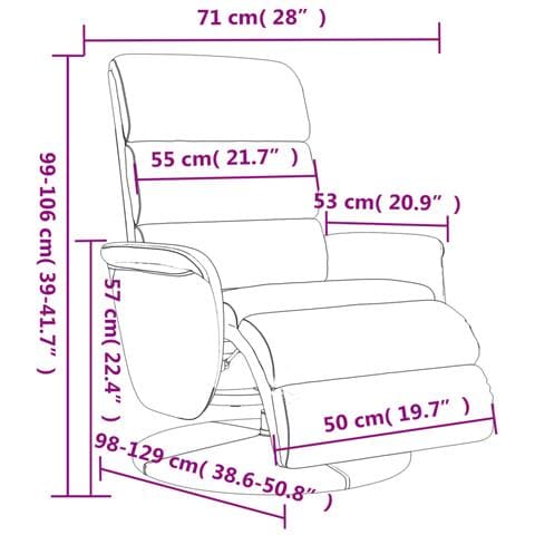 Poltrona Reclinabile con Poggiapiedi Cappuccino in Similpelle - Foto 9