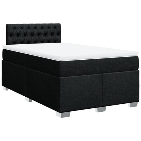 Giroletto a Molle con Materasso Nero 120x190 cm in Tessuto - Foto 1