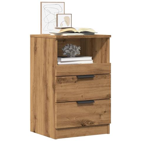 Comodino Rovere Artigianale 40x36x65 cm in Legno Multistrato - Foto 2