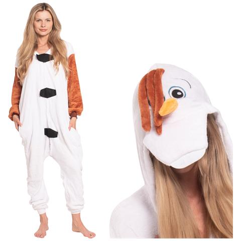 Pigiama Da Donna Tuta Kigurumi Costume Onesie Pupazzo Di Neve Olaf 155-165 Cm M - Foto 1