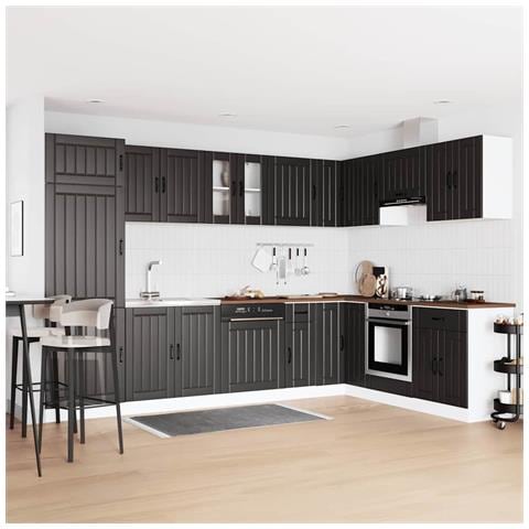 Mobile da cucina con porta Lucca 2 pcs Nero 80 x 46 x 81.5 cm - Foto 2