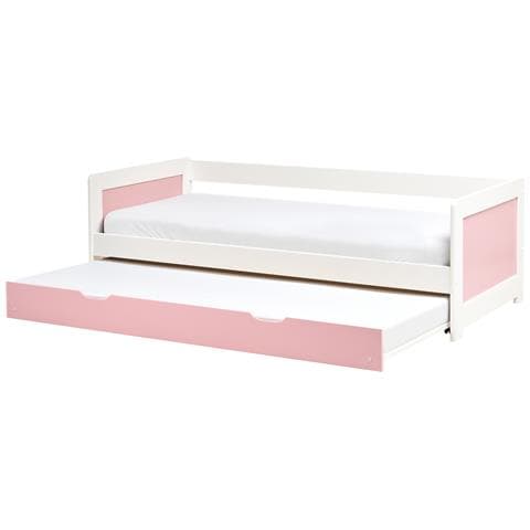 Letto Estraibile Legno Di Pino Gravelines 90 X 200 Cm Rosa - Foto 2