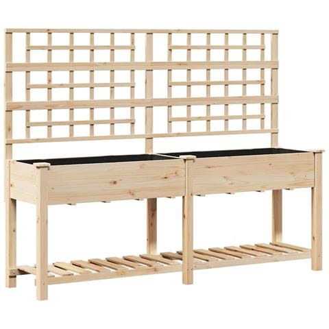 Vaso da giardino con lo scaffale Beige 203.5 x 54 x 152.5 cm - Foto 1