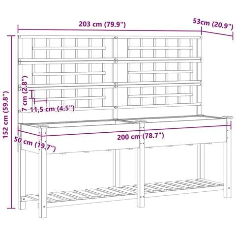 Vaso da giardino con lo scaffale Beige 203.5 x 54 x 152.5 cm - Foto 9