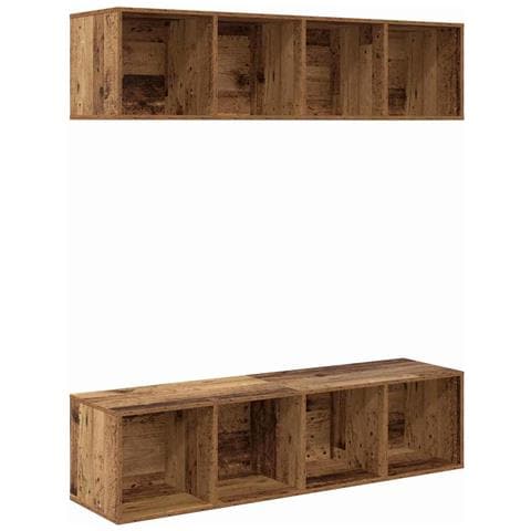 Set mobile TV 2 pcs Legno vecchio 37 x 37 x 142.5 cm - Foto 1