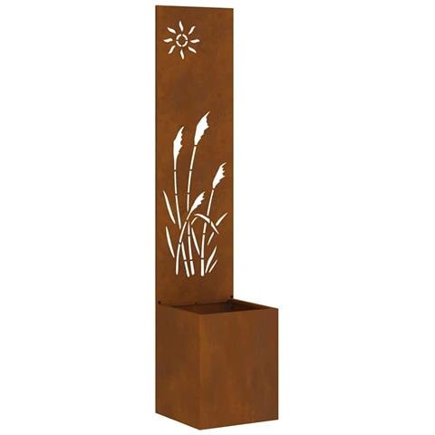 Vaso da Giardino con Pannello Decorativo Ruggine 32 x 140 cm - Foto 1
