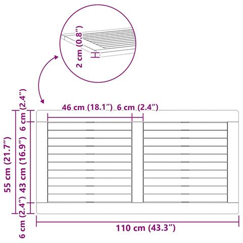 Piano del tavolo Marrone 110 x 55 x 2 cm - Foto 9