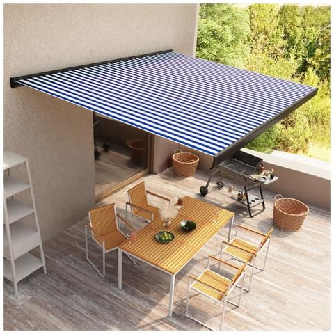 Lusso Casadino -  Tenda A Cassonetto Motorizzata 450x300 Cm Blu E Bianco - Foto 7