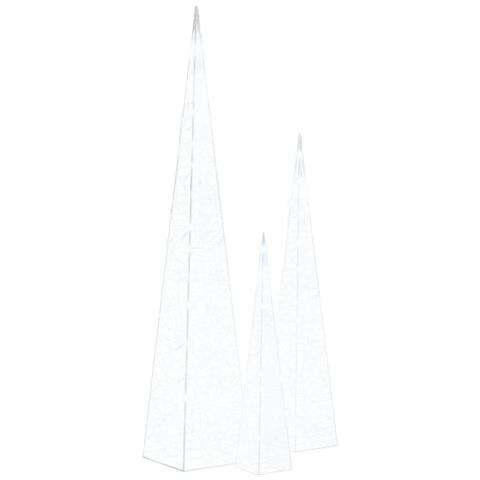 Lusso Casadino -  Set Coni Luce Led Acrilico Decorativo Bianco Freddo 60/90/120cm - Foto 1