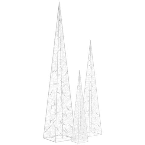 Lusso Casadino -  Set Coni Luce Led Acrilico Decorativo Bianco Freddo 60/90/120cm - Foto 2