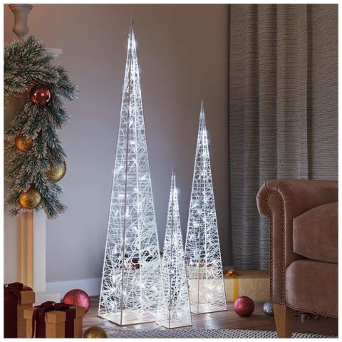 Lusso Casadino -  Set Coni Luce Led Acrilico Decorativo Bianco Freddo 60/90/120cm - Foto 8