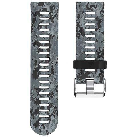 Cinturino In Silicone Compatibile Con Garmin Fenix 3hr/5x/6x/7x - 26mm Quick Fit Black+camouflage - Foto 5
