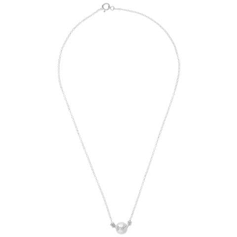 Collana In Argento Sfere, Argento Sterling 925, Pendente A Sfera, 40 Cm - Foto 1