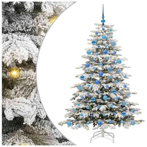 Albero di Natale Artificiale con Rami Pieghevoli Bianco 180 cm - Foto 1