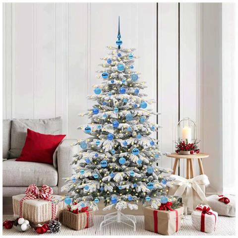 Albero di Natale Artificiale con Rami Pieghevoli Bianco 180 cm - Foto 2