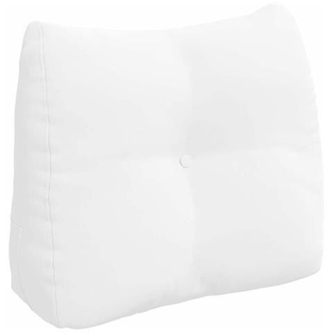 Cuscino per Schiena Bianco 60 x 24 x 50 cm Tessuto - Foto 1
