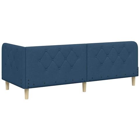 Cornice del letto ad angolo Blu 80 x 200 cm Tessuto - Foto 9