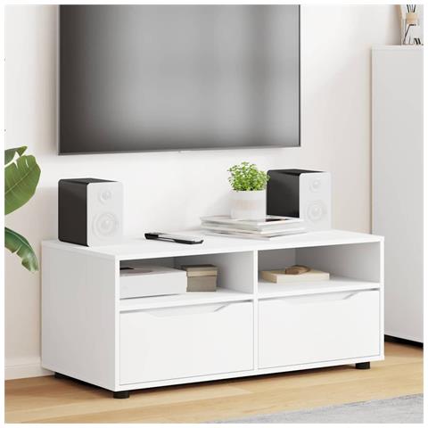 Mobile TV Bianco 100 x 48 x 43 cm Legno multistrato - Foto 2