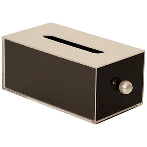 Elegante Portatovaglioli Acrilico Con Perla - Raffinato Dispenser Di Fazzoletti In Pmma Black - Foto 1