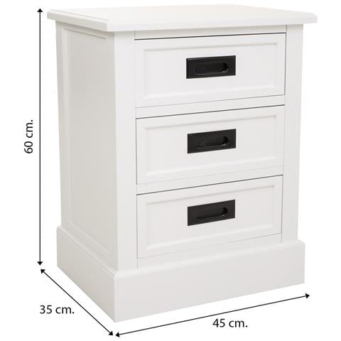 Comodino In Legno Bianco 45x35x60 - Foto 7