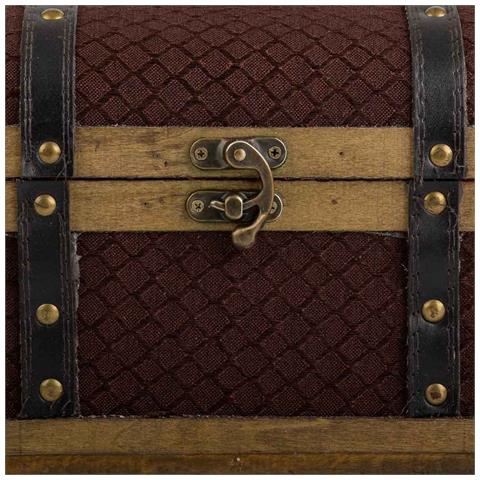 Baule In Legno Marrone 35x21x19h - Foto 7