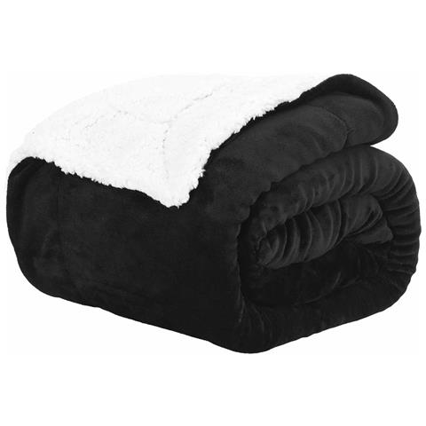 Coperta Nero 240 x 270 cm Panno - Foto 1